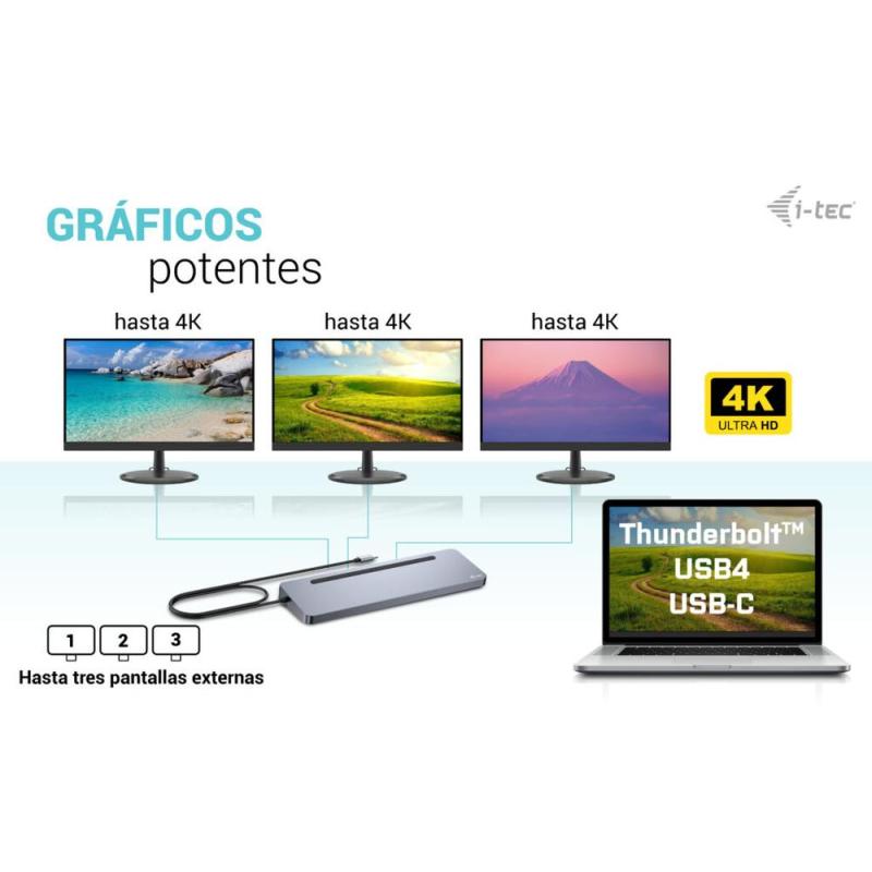 Docking station i - tec usb tipo c 12 en 1 + cargador 100w