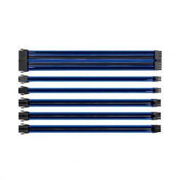 Kit extension cables thermaltake  mallados -  1x 24pin -  1x 4 4pin -  2x 6pin -  2x 8pin -  30cm - azul negro - Imagen 1