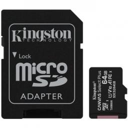 Tarjeta memoria micro secure digital sd hc 64gb kingston canvas select plus clase 10 uhs - 1 + adaptador sd - Imagen 1