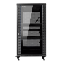 Armario rack de suelo 19 pulgadas phasak pro 27u negro 600x1000 montado pho 6127