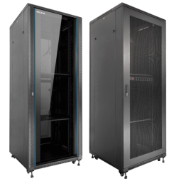 Armario rack de suelo 19 pulgadas phasak pro 32u negro 600x600 montado pho 6632