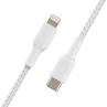 Cable lightning a usb tipo c belkin 2m - macho - macho - blanco trenzado