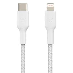 Cable lightning a usb tipo c belkin 2m - macho - macho - blanco trenzado