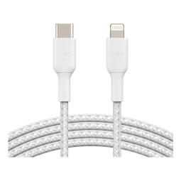 Cable lightning a usb tipo c belkin 2m - macho - macho - blanco trenzado