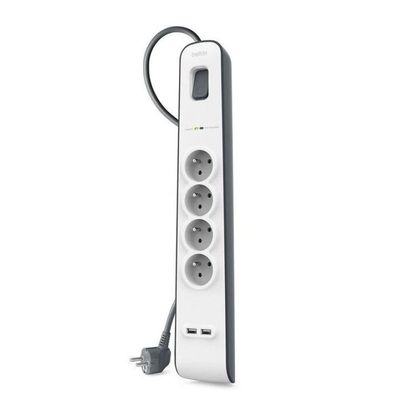 Regleta alimentacion belkin bsv401vf2m - v2 4 tomas 2xusb proteccion sobretension cable 2m