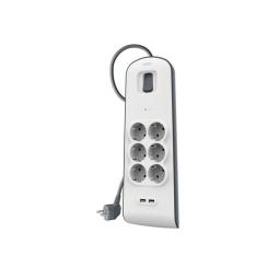 Regleta alimentacion belkin bsv604vf2m - v2 proteccin contra sobret 6 tomas + 2 usb - a 2.4 boton