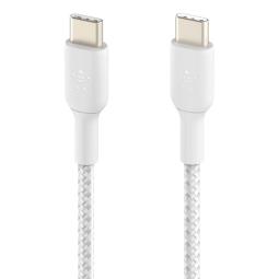 Cable usb tipo c belkin 1m - macho - macho - blanco trenzado 2 unidades