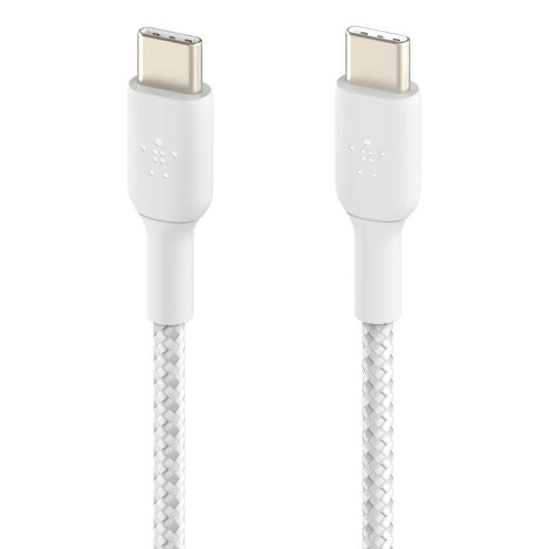 Cable usb tipo c belkin 1m - macho - macho - blanco trenzado 2 unidades