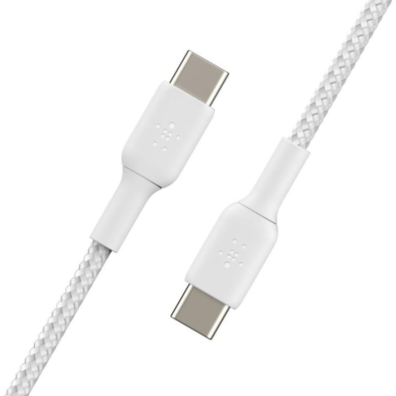 Cable usb tipo c belkin 1m - macho - macho - blanco trenzado 2 unidades