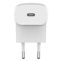 Cargador de pared belkin wca006vf1mwh - b5 20w 1x usb tipo c blanco + cable lightning a usb tipo c 1m