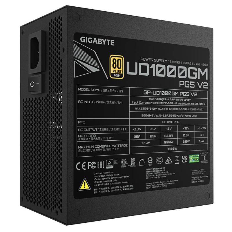 Fuente alimentacion gigabyte gp - ud1000gm pg5 v2 gaming atx 1000w