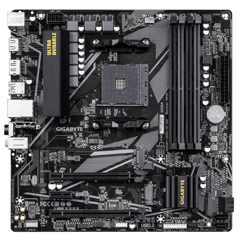 Placa base gigabyte b550m ds3h ac r2 am4 matx 4xddr4