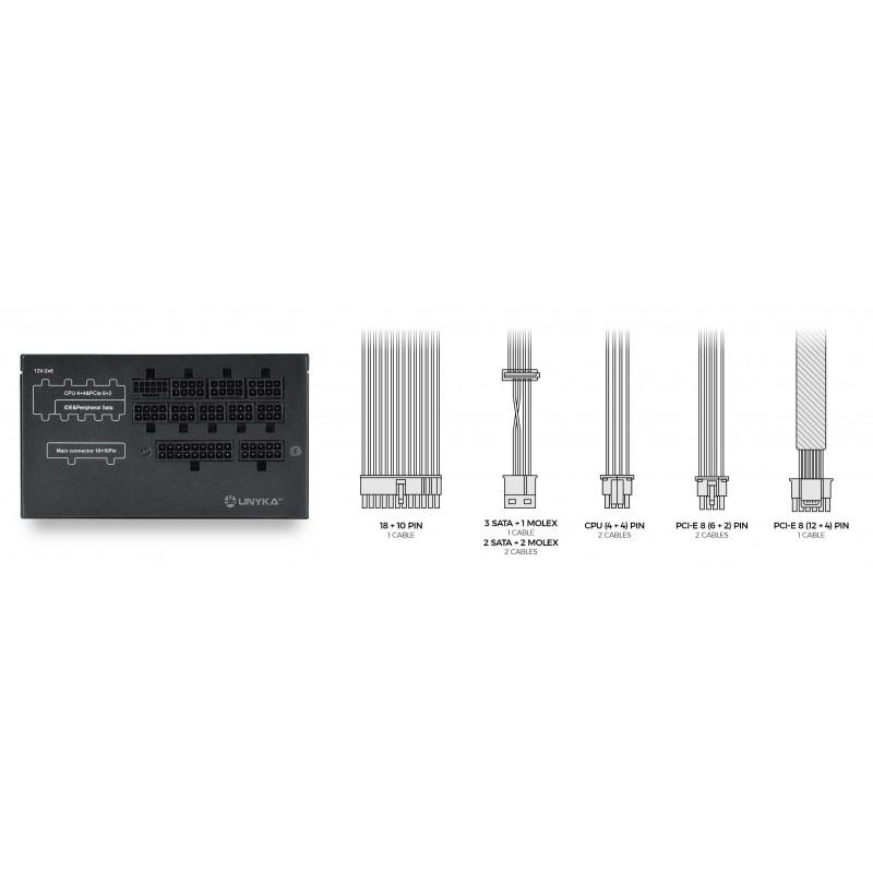 Fuente alimentacion unyka atilius gaming atx 850w