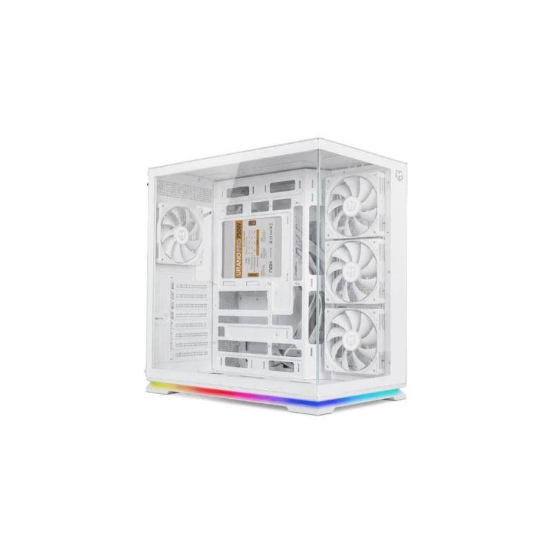 Caja ordenador gaming nox hummer galaxy atx argb cristal templado blanca