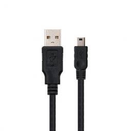 Cable usb tipo a 2.0 a mini usb 5 pin nanocable 0.5m negro macho - macho - Imagen 1