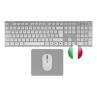 Teclado + raton tacens zenith inalambrico plata italiano + alfombrilla