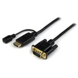 Cable hdmi - micro usb tipo b a vga startech 3m - macho - hembra - macho - negro
