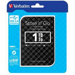 Disco duro externo verbatim store n go 1tb 2.5 pulgadas usb 3.0 negro