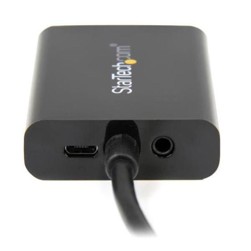 Adaptador hdmi a vga - jack 3.5mm - micro usb tipo b startech 25cm - macho - hembra - negro