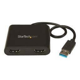 Adaptador usb 3.0 a 2x hdmi staretch 25cm - macho - hembra - negro