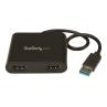Adaptador usb 3.0 a 2x hdmi staretch 25cm - macho - hembra - negro