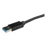 Adaptador usb 3.0 a 2x hdmi staretch 25cm - macho - hembra - negro