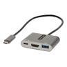 Adaptador usb tipo c a usb tipo c - usb tipo a - hdmi startech macho - hembra - gris