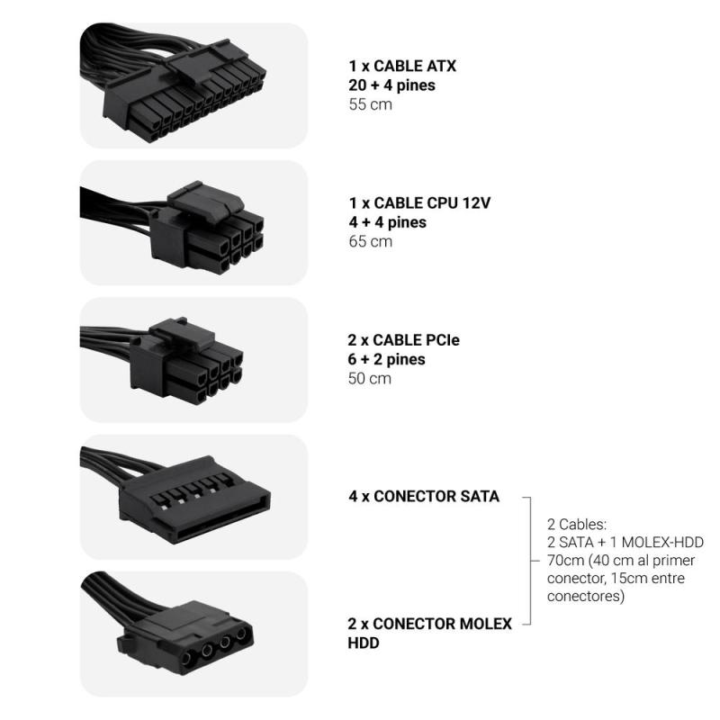 Fuente de alimentacion coolbox atx 550w powerline iii 85%