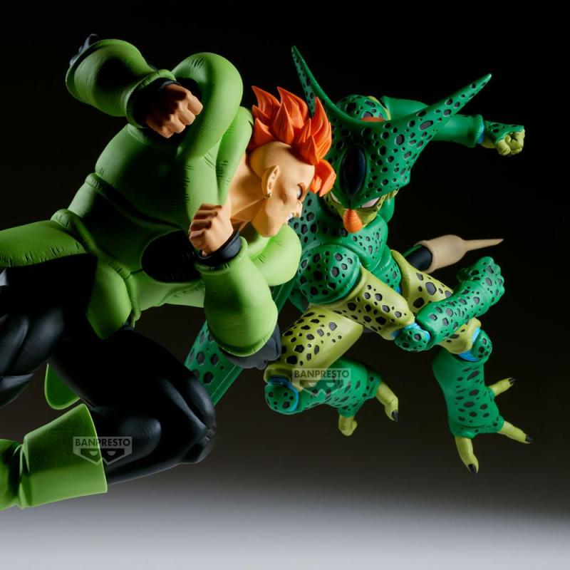 Figura banpresto dragon ball z match makers cell(vs android 16) 16cm