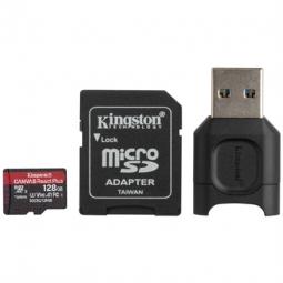 Tarjeta memoria micro secure digital sd xc 128gb kingston mlpmr2 uhs - ii + adaptadores usb y sd - Imagen 1