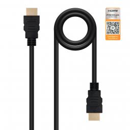Cable hdmi v2.0 premium nanocable 1.5m negro -  macho - macho - Imagen 1