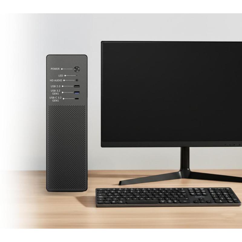 Caja ordenador coolbox matx slim t100 usb - c 3.2 gen1 full metal s - fte + 1 vent. 90mm