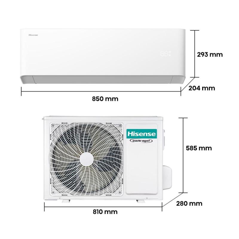 Aire acondicionado split hisense uni pure clase a+++ - a++ 3010fg - h 3354 kcal - h wifi blanco