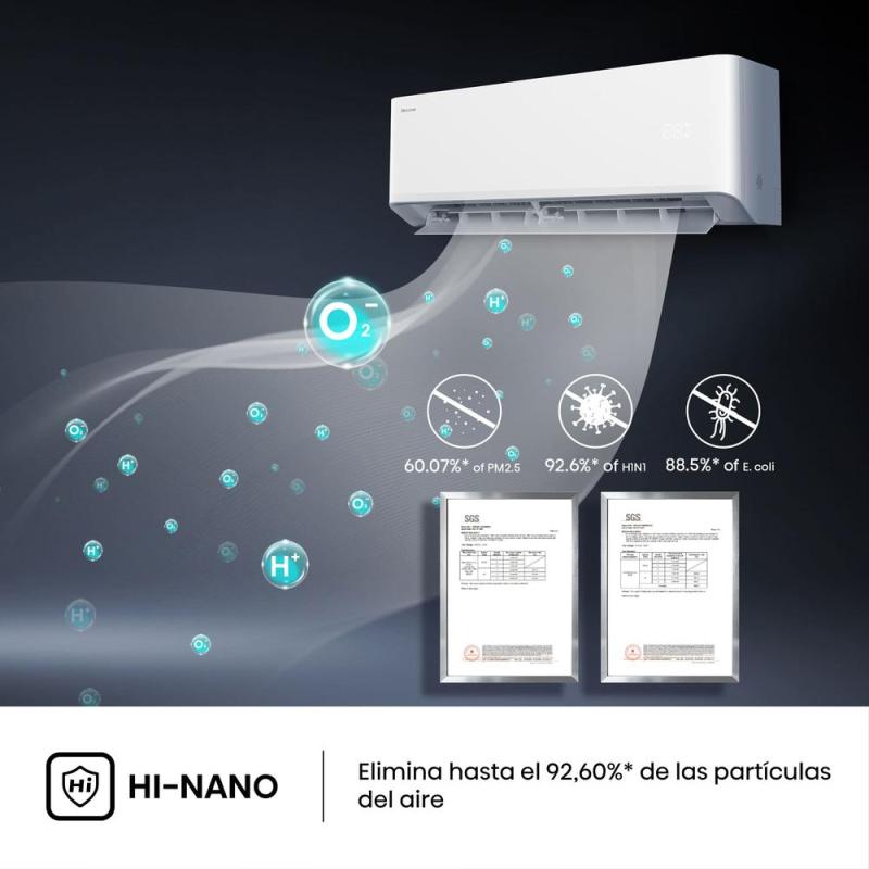Aire acondicionado split hisense uni pure clase a+++ - a++ 3010fg - h 3354 kcal - h wifi blanco