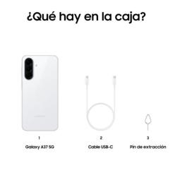 Telefono movil smartphone samsung galaxy a37 5g - 8gb - 256gb - 6.7 pulgadas - blanco