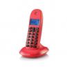 Telefono motorola c1001lb+ wireless inalambrico rojo - Imagen 1
