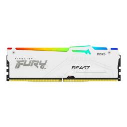 Memoria ram ddr5 64gb 2x32gb kingston - 6000mt - s - fury beast rgb - cl36 - blanco