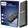 Disco duro externo ssd philips ultra slim 500gb m.2 usb tipo c gris