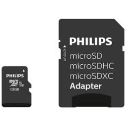Tarjeta memoria micro sdxc philips 128gb clase 10 + adaptador sd