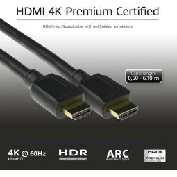 Cable hdmi 4k uhd act connectivity 2m - macho - macho - high speed premium certificado v2.0 negro