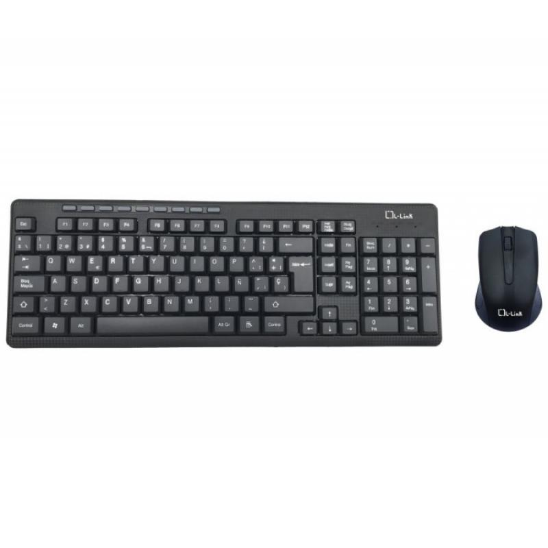 Kit teclado + raton inalambrico l - link ll ll - kb - 555 - wcombo usb negro - Imagen 1