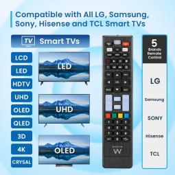 Mando a distancia ewent ew1577 para smart tv lg - samsung - sony - hisense - tcl