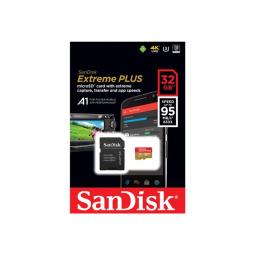 Tarjeta memoria micro secure digital 32gb sandisk extreme plus clase 10 uhs - i u3 + adaptador