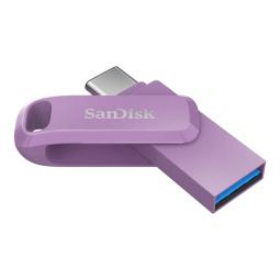 Memoria usb 3.2 usb tipo c sandisk 64gb ultra dual drive go lavanda