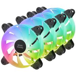 Ventilador caja mars gaming mf4a argb 4x 120mm negro