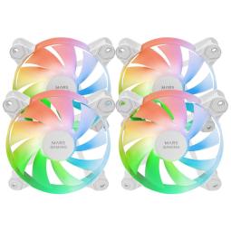 Ventilador caja mars gaming mf4a argb 4x 120mm blanco