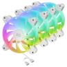 Ventilador caja mars gaming mf4a argb 4x 120mm blanco