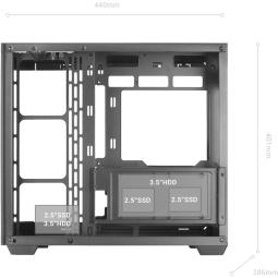 Caja ordenador mars gaming mc3tcorelcd atx cristal templado negra