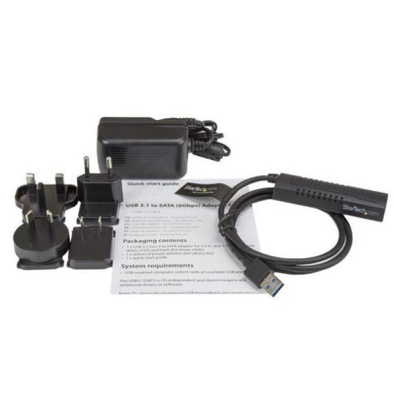 Cable usb 3.1 10gb a sata startech 0.85m - macho - hembra - negro