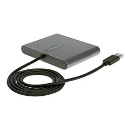 Adaptador usb 3.0 a 4x hdmi startech 1m - macho - hembra - gris